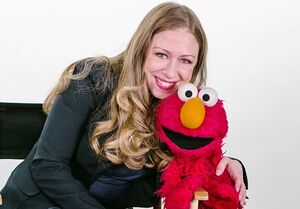 Chelsea Clinton and Elmo