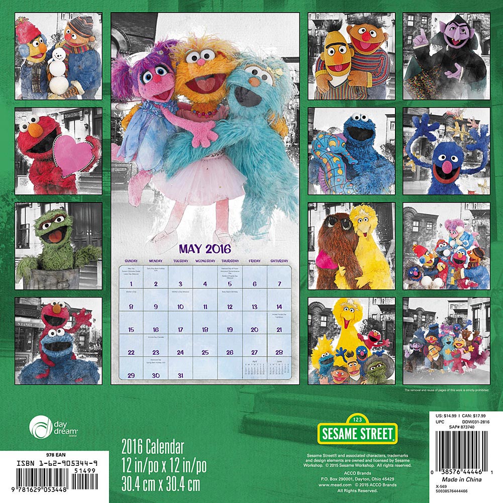 Image - SesameStreet-WallCalendar-2016-back.jpg | Muppet Wiki | FANDOM ...