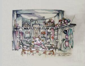 Piggy's dressing room sketch