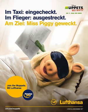 Lufthansa-Ad-MissPiggy&Kermit-GenericNewspaper-(2014)
