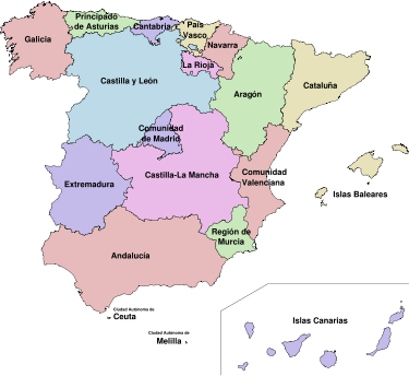 Comunidás utónomas d'España