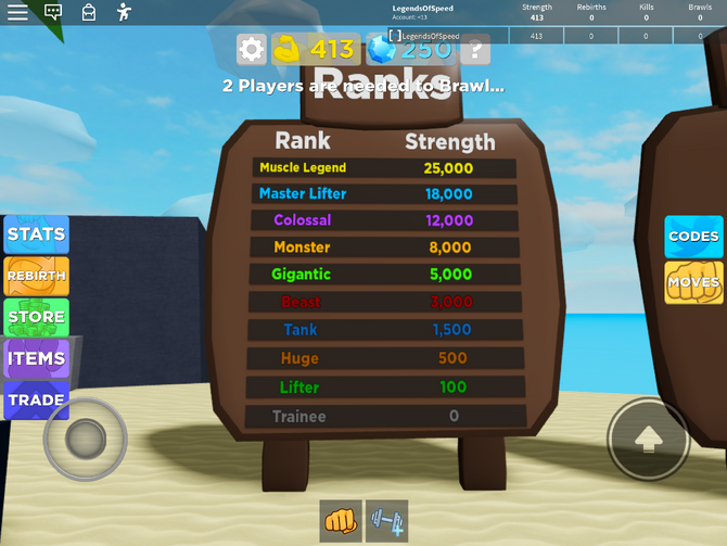 Ranks Muscle Legends Wiki Fandom - roblox games with ranks