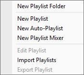 Playlists Menu