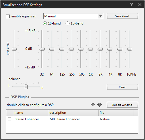 How to set vlc equalizer