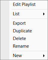 Playlist Manager context menu