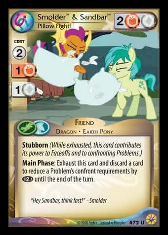 Smolder Sandbar Pillow Fight My Little Pony Collectible Card