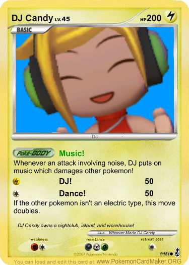 Image Dj Pokemon Cardjpg Mysims Wiki Fandom Powered