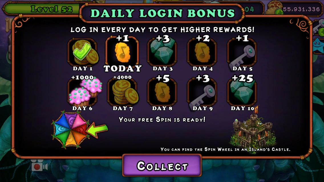 Daily Login Bonus My Singing Monsters Wiki Fandom
