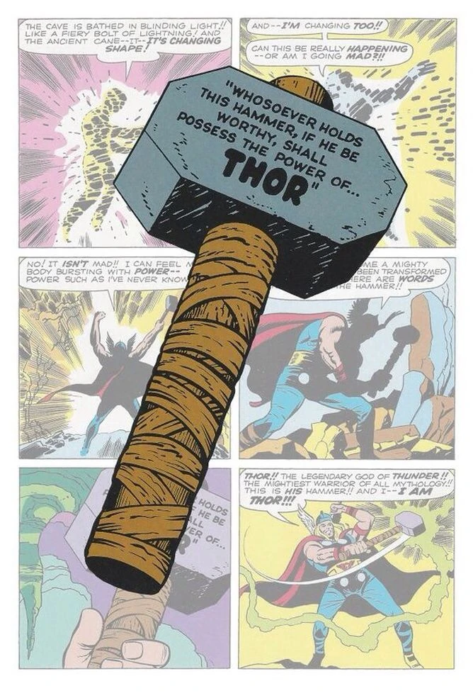 Image Mjolnir in comics 1.jpg Mythology Wiki FANDOM powered by Wikia