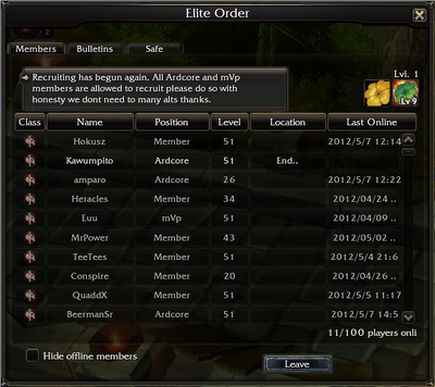 Guild Menu
