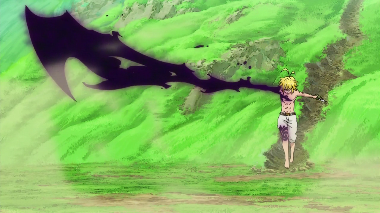 Image - Meliodas forming a blade from the black mark.png ...