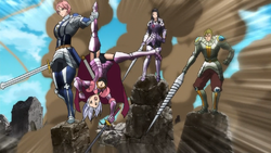 Holy Knights avoiding Diane's attack