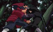 Hiruzen sellando el alma de Hashirama