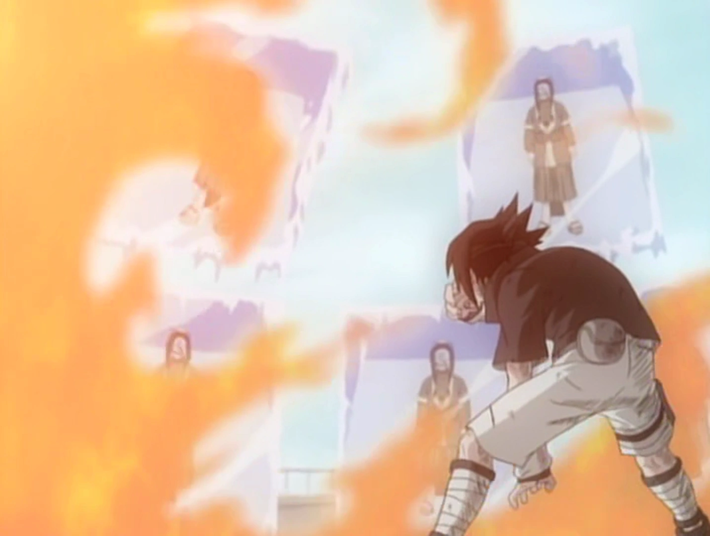 Image Sasuke tentant de faire fondre les miroirs de glace.png Naruto Wiki FANDOM powered