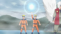 Naruto crea el Ōdama Rasengan