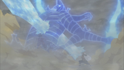 A e Ōnoki acertam o Susanoo de Madara