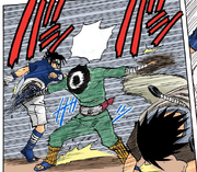 Lee interceptando os ataques (Mangá Colorido)