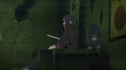 Sasuke atraviesa a Itachi