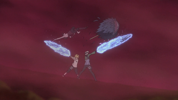 Boruto y Kagura derrotan a Shizuma