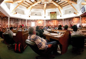 Navajo elders at a meeting.