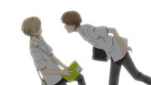 Nishimura shouting at Natsume