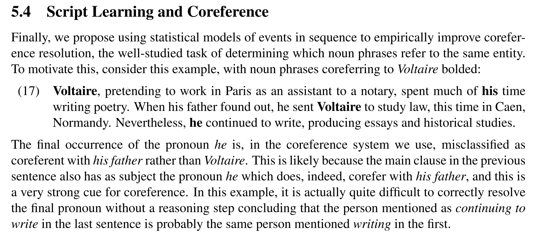 Script learning for coreference resolution Natural Language Understanding Wiki Fandom