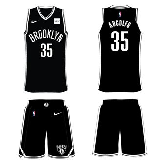 brooklyn nets black and white jersey
