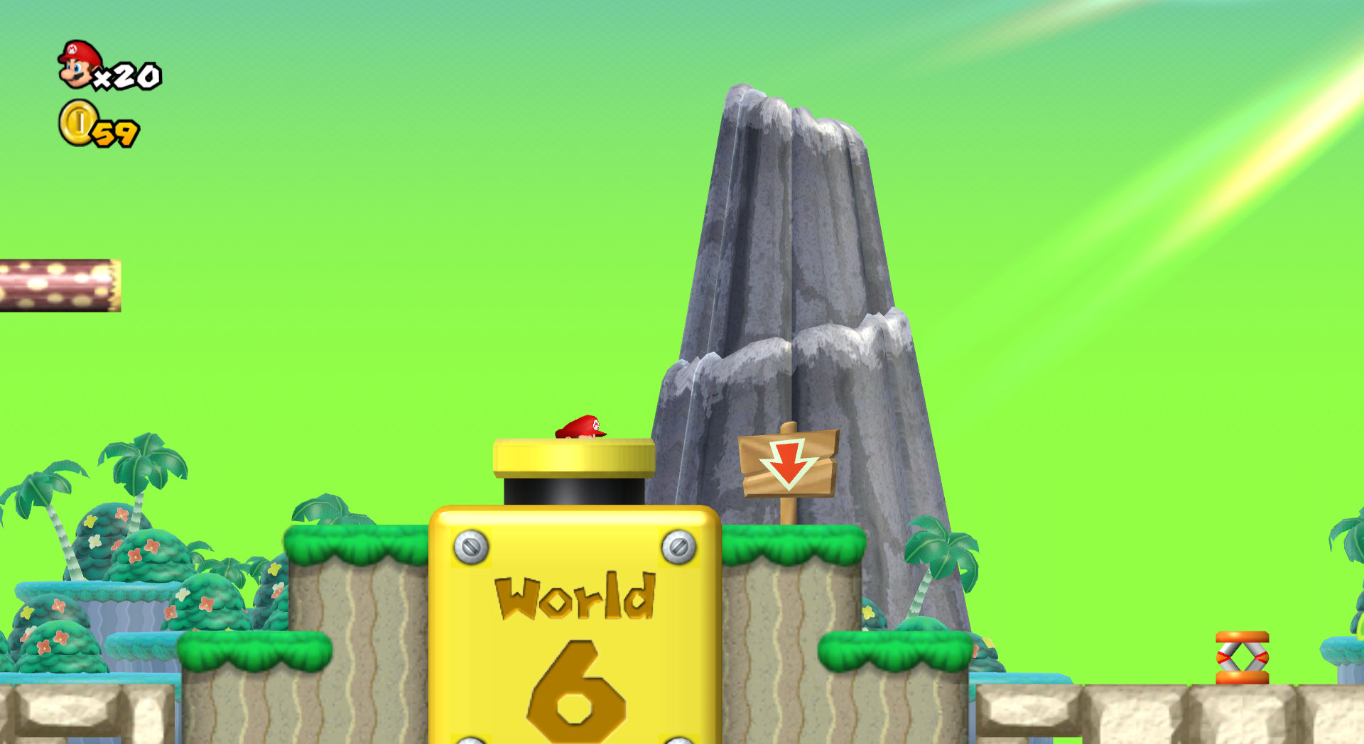 how to get to the cannon in world 3 super mario bros wii