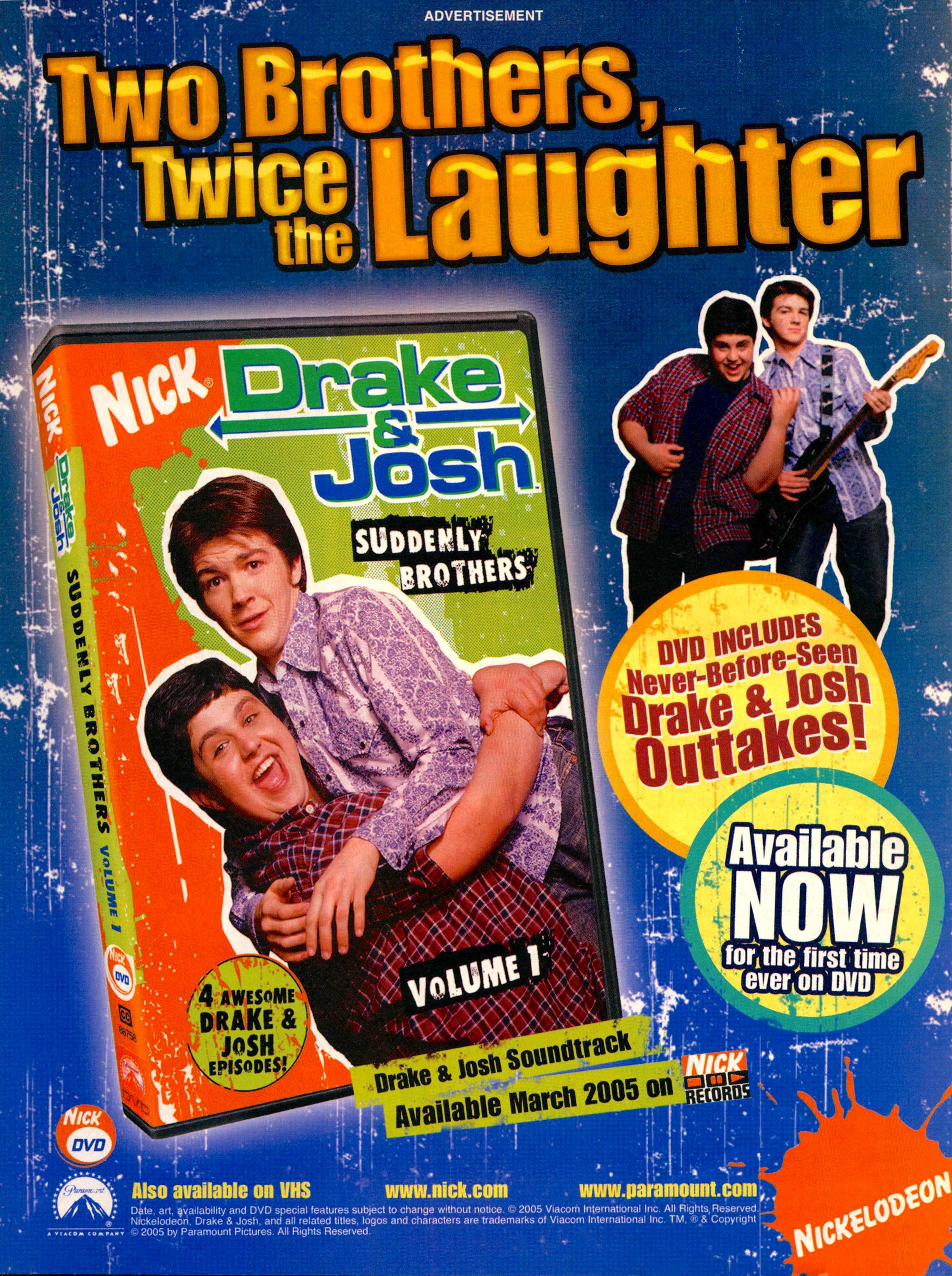 Image Drake and Josh Suddenly Brothers DVD print ad Nick Mag March