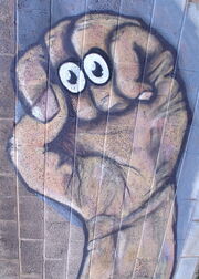 Oobi Grampu Eyes - Hand Puppet Street Art
