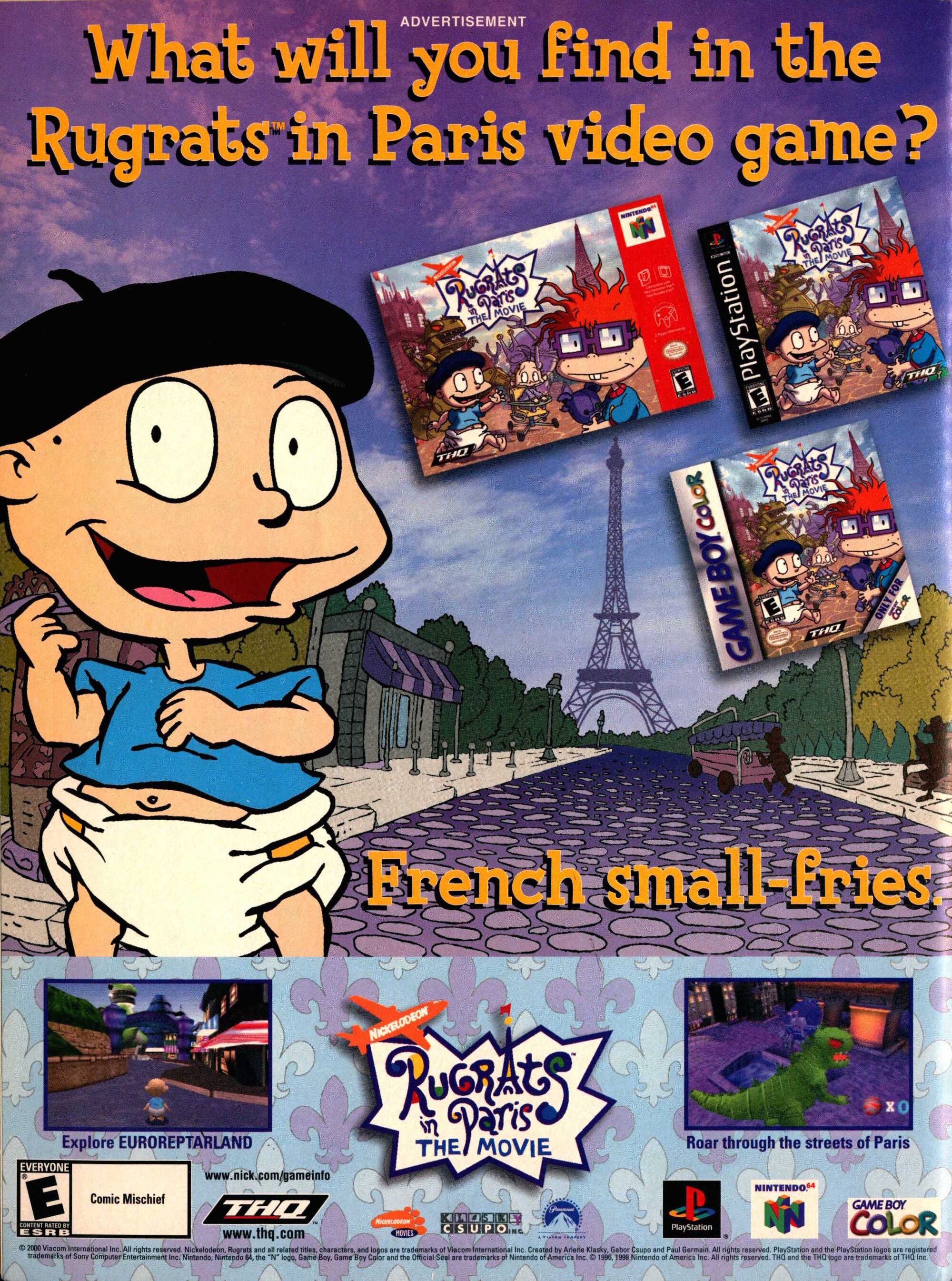 Image Nickelodeon Magazine november 2000 rugrats in paris video game