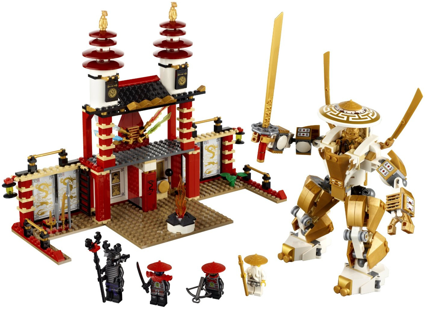 Gold /& Light /& Dark Pearl Gray NEW Lego Ninjago Ninja Set//3 Minifig SAI Weapons