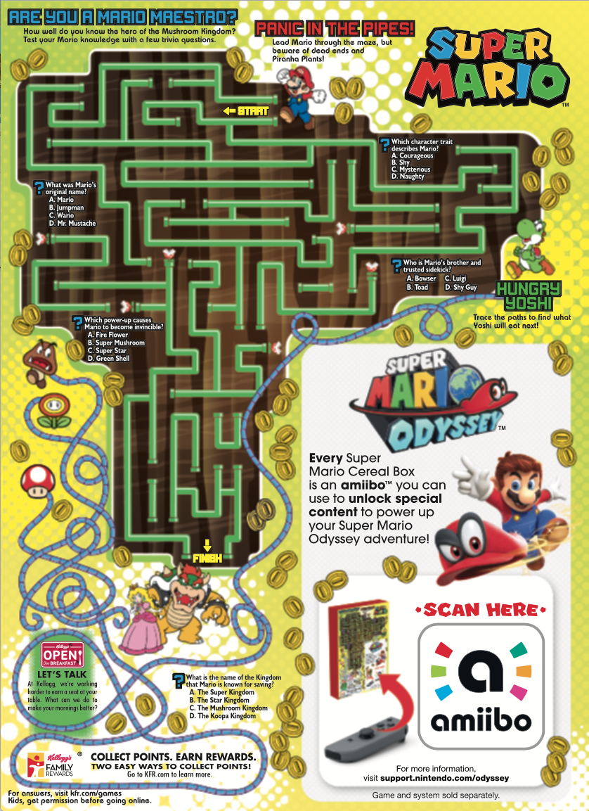 Super Mario Cereal back Super Mario Cereal back