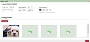 Gallery builder layout