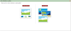 Gallery or slideshow menu