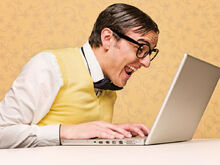 Burt at his computer ruining the days of many