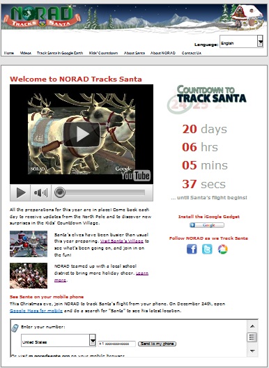 santa interactive website