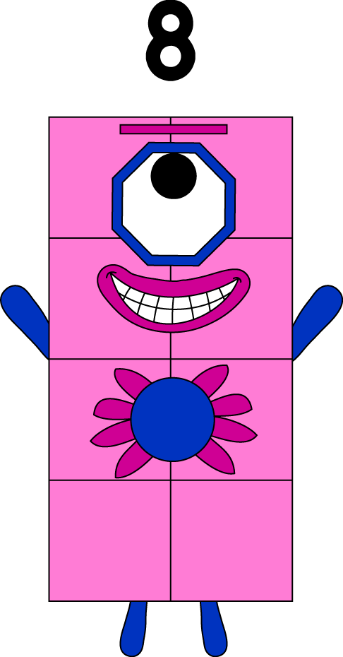 eight coloring page transparent png numberblocks