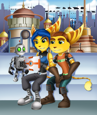 File:Ratchet, Clank and Donna.png