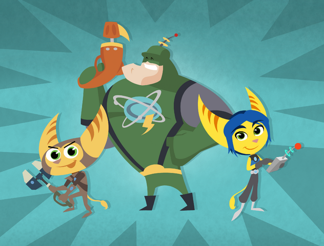 File:Ratchet, Qwark and Donna.png
