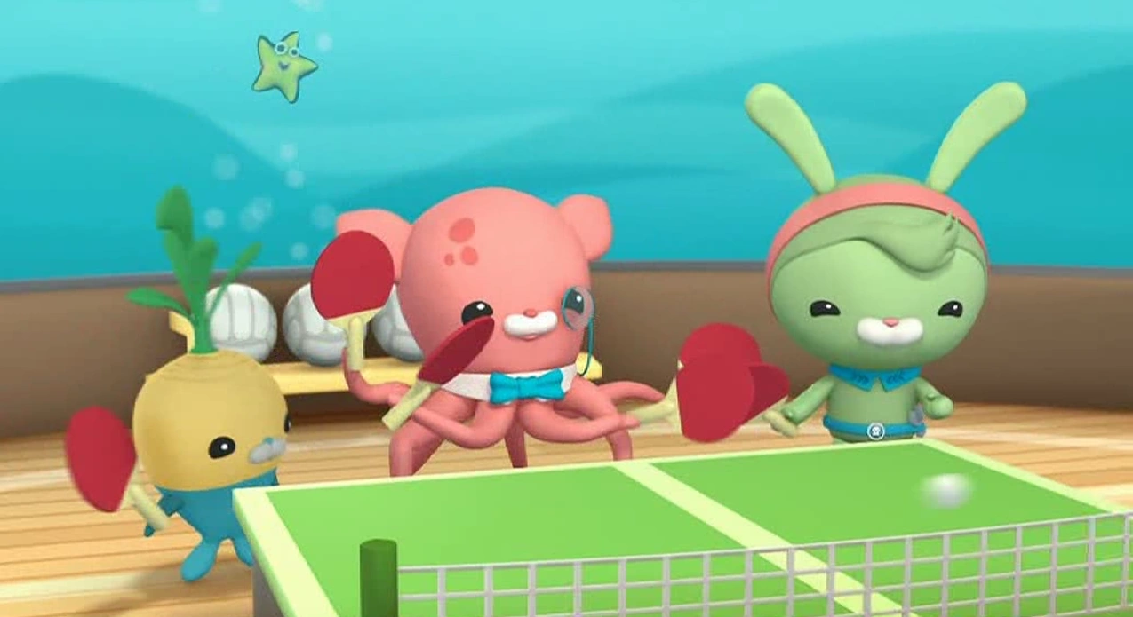 Image Tunip, Inkling and Tweak playing tabletennis.png Octonauts