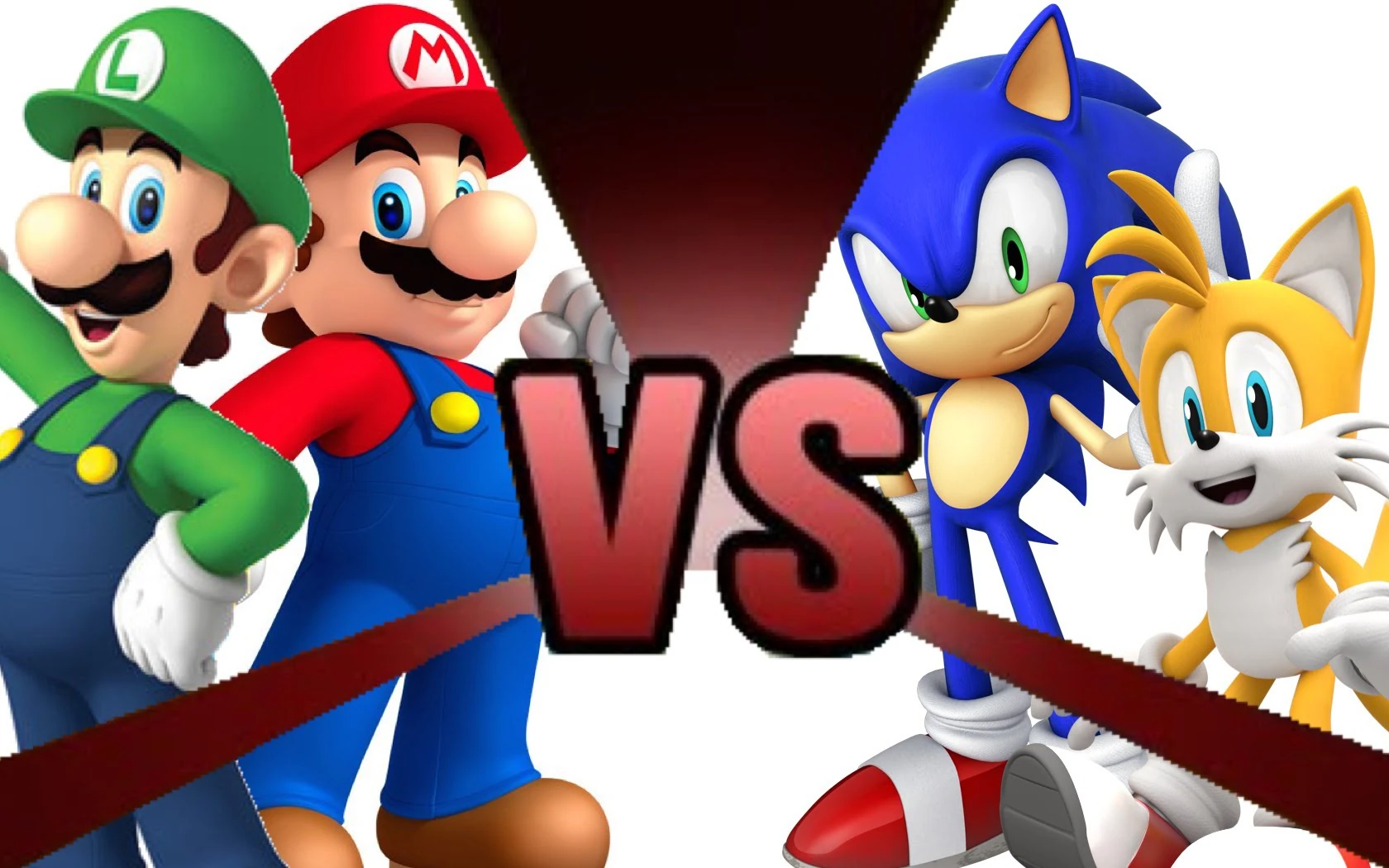 Image Sonic and tails vs mario and luigki.jpg Official Cartoon