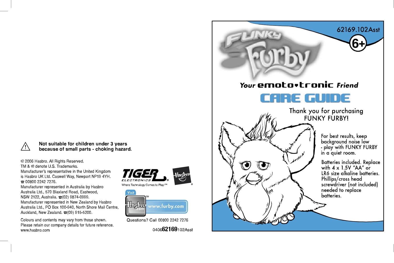 Funky Furby Manual Copy Official Furby Wiki Fandom