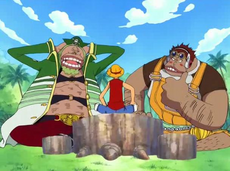 Luffy con Masira y Shojo