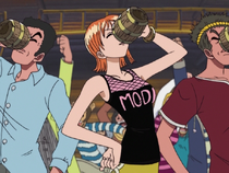 Nami in a Drinking Contest in Whisky Peak