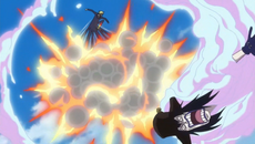 Sanji utiliza a Caesar para redirigir las balas