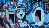 Usopp Robin and Franky Shocked