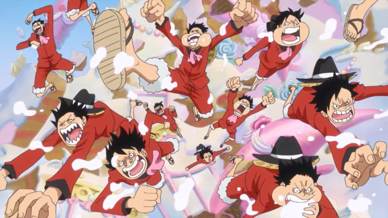 Image Luffy and Duplicates Emerge from Wedding  Cake  png 