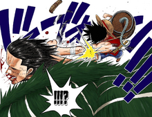 Luffy logra golpear a Crocodile