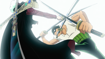 Zoro Fights Mihawk